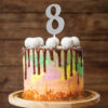 CAKE TOPPER NUMBER 8 GLITTER SILVER 15.24X5.08CM - Image 4