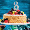 CAKE TOPPER NUMBER 8 GLITTER SILVER 15.24X5.08CM - Image 5