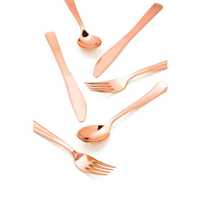 ASSORTED CUTLERY METALLIC ROSE-GOLD 24PCS - Image 3