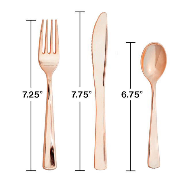 ASSORTED CUTLERY METALLIC ROSE-GOLD 24PCS - Image 4