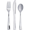 METALLIC CUTLERY SILVER 24PCS