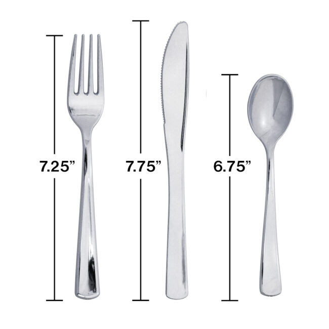 METALLIC CUTLERY SILVER 24PCS - Image 3
