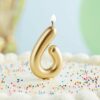 CANDLE NUMBER 6 GOLD 3.81X6.98CM - Image 2