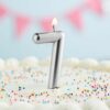 CANDLE NUMBER 7 SILVER 3.81X6.98CM - Image 2