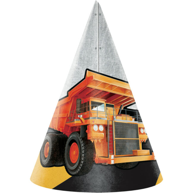BIG DIG CONSTRUCTION CHILD PARTY HAT 15.80x10.80CM 8PCS