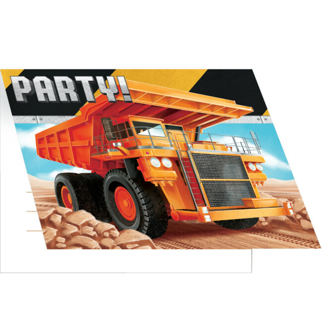 BIG DIG CONSTRUCTION INVITATION 10.10X12.70CM 8PCS