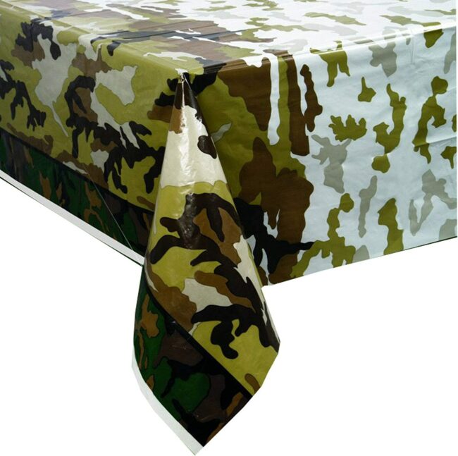 MILITARY CAMO PLASTIC TABLECOVER 137X213CM