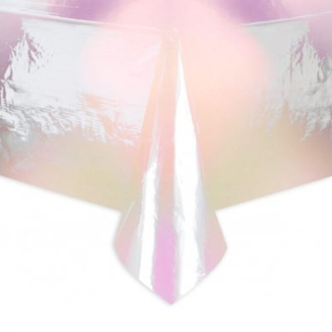 IRIDESCENT FOIL PLASTIC TABLECOVER 137X274CM