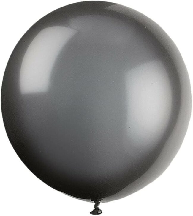 BLACK GENDER REVEAL BALLOON WITH CONFETTI 60CM - Image 2
