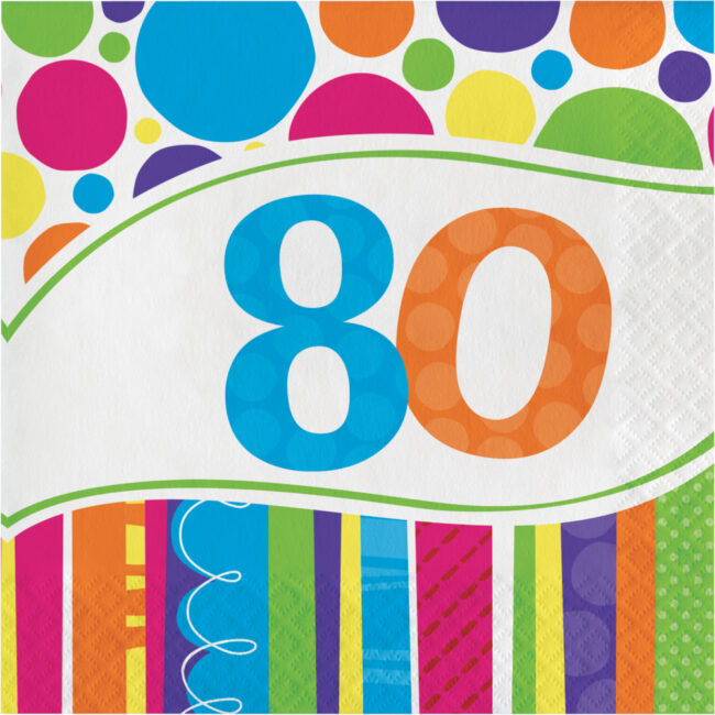 LUNCH NAPKINS COLOURS PRINTED NUMBER 80 18PCS