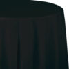 PLASTIC ROUND TABLECOVER 82'' BLACK VELVET
