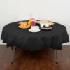 PLASTIC ROUND TABLECOVER 82'' BLACK VELVET - Image 3