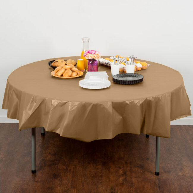 PLASTIC TABLECOVER GLITTERING GOLD - Image 3