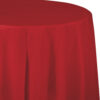 TABLECOVER ROUND PLASTIC 82'' CLASSIC RED