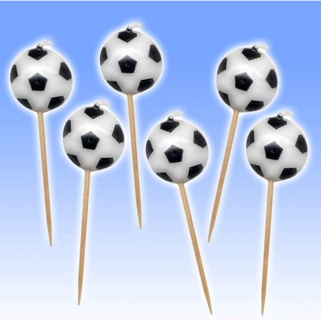 SOCCER PICK BIRTHDAY CANDLES 13.97X2.54X11.43CM - 6PCS - Image 3