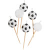 SOCCER PICK BIRTHDAY CANDLES 13.97X2.54X11.43CM - 6PCS