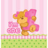 PLASTIC TABLECOVER PINK 1ST BIRTHDAY 54''x108'' BEARS GIRL - Image 2