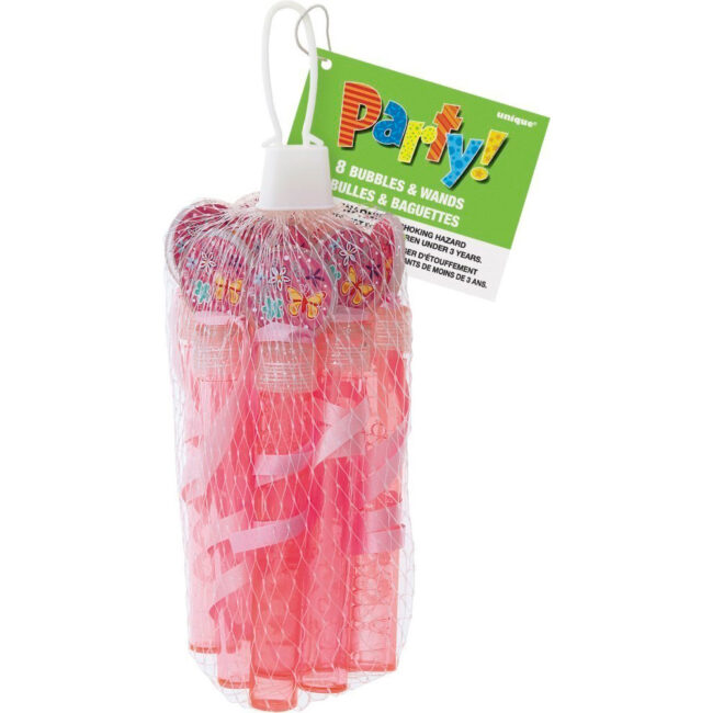PINK BUBBLE TUBES & WANDS 8PCS - Image 3
