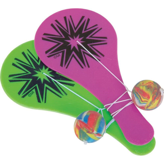 HAPPY PADDLE BALLS ASSORTED COLOR 8PCS
