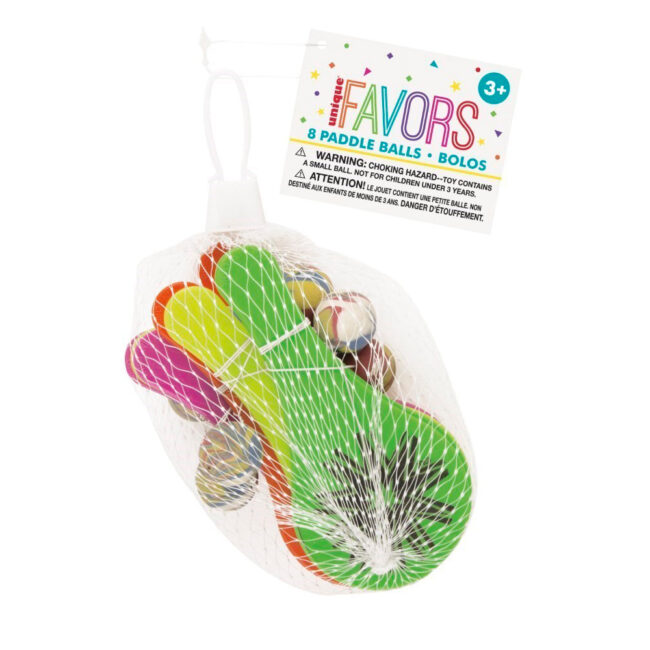 HAPPY PADDLE BALLS ASSORTED COLOR 8PCS - Image 3