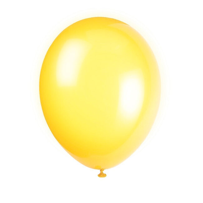 LEMON YELLOW 12" BALLOONS 10PCS - Image 3
