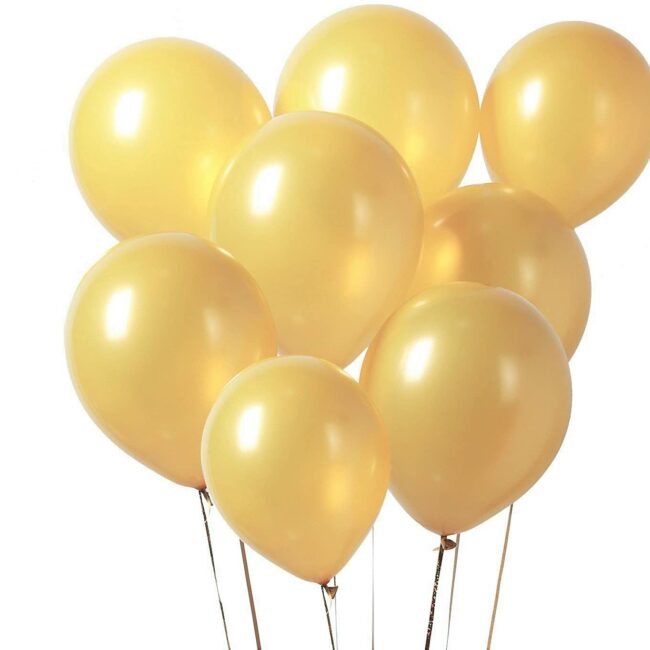 PEARLISED GOLD CHAMPAGNE 12" BALLOONS