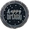 HAPPY BIRTHDAY FOIL BALLOON GLITTER BLACK 18" 45.72CM