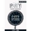 HAPPY BIRTHDAY FOIL BALLOON GLITTER BLACK 18" 45.72CM - Image 2