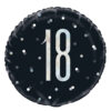 FOIL BALLOON NUMBER 18 GLITTER BLACK 18" 45.72CM
