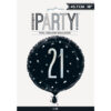 FOIL BALLOON NUMBER 21 GLITTER BLACK 18" 45.72CM - Image 2