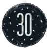 FOIL BALLOON NUMBER 30 GLITTER BLACK 18" 45.72CM - Image 2