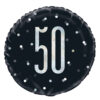 FOIL BALLOON NUMBER 50 GLITTER BLACK 18" 45.72CM - Image 2