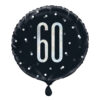 FOIL BALLOON NUMBER 60 GLITTER BLACK 18" 45.72CM