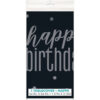 TABLECOVER HAPPY BIRTHDAY GLITTER BLACK & WHITE 1.37X2.13M - Image 3