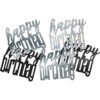 CONFETTI HAPPY BIRTHDAY GLITTER BLACK & SILVER 14G