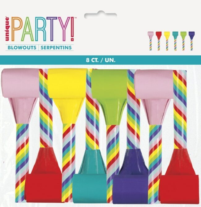 8 Candy cane colorful Blowouts with Swirl Design