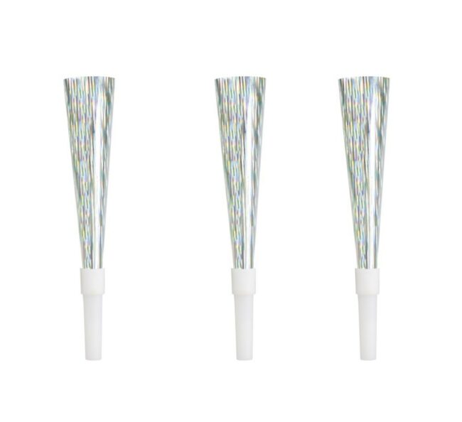 PRISMATIC FOIL HORNS SILVER 6PCS - Image 3