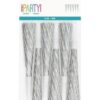PRISMATIC FOIL HORNS SILVER 6PCS