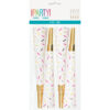 SPRINKLE PARTY HORN NOISEMAKERS GOLD 4PCS - Image 2