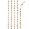 PAPER STRAWS 7.75'' GLITTERING GOLD AND WHITE STRIPE 24PCS