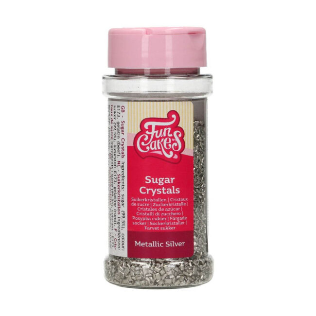 SUGAR CRYSTALS METALLIC SILVER 80G