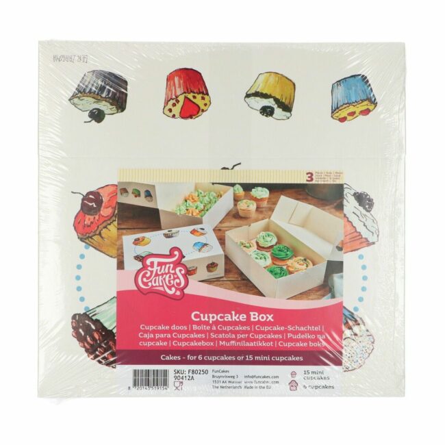 3 PIECES CUPCAKE BOX 6 CAKES DESIGN - Image 2