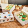 3 PIECES CUPCAKE BOX 6 CAKES DESIGN