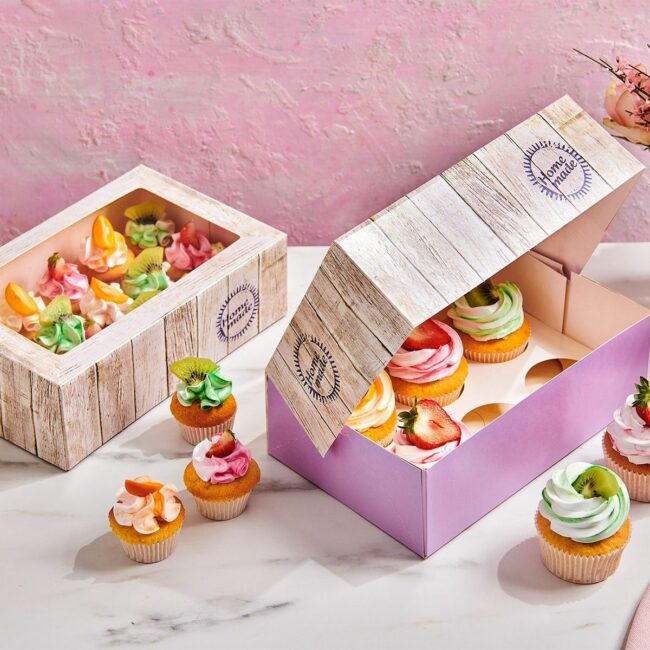 3 PIECES CUPCAKE BOX 6 PURE DESIGN
