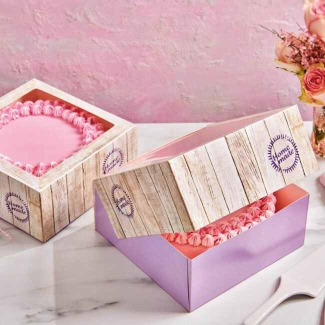 2 PIECES CAKE BOX PURE 26X26 CM