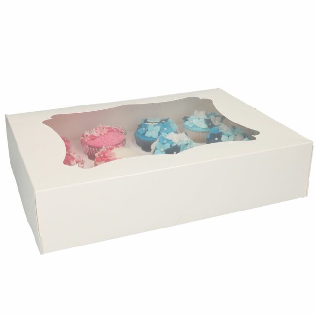 3PCS CUPCAKE BOX 12 - BLANCO