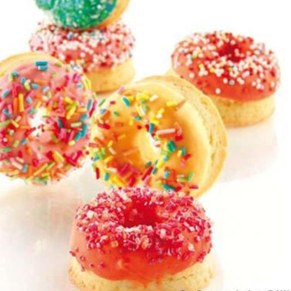 SMALL DONUTS SILICONE MOULD D:45/15 H18 MM FUSCHIA
