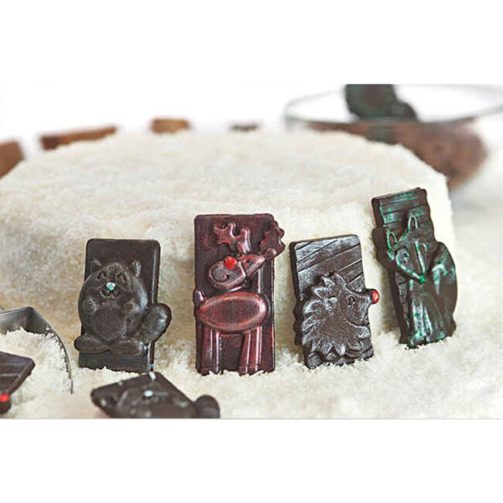 WINTER CHOCO TAGS CAV.16 SILICONE MOULD 300X175XH9MM