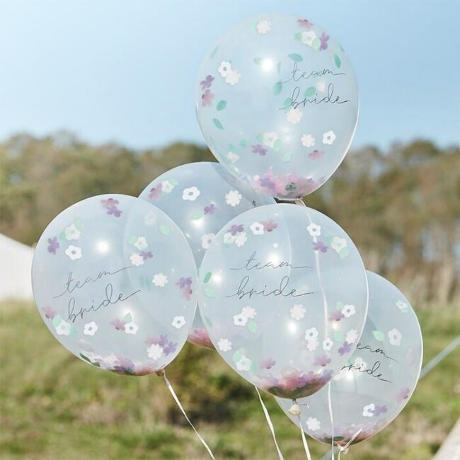 BOHO FLORAL CONFETTI HEN PARTY BALLOONS - TEAM BRIDE