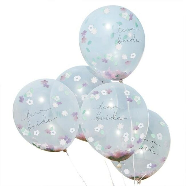 BOHO FLORAL CONFETTI HEN PARTY BALLOONS - TEAM BRIDE - Image 2